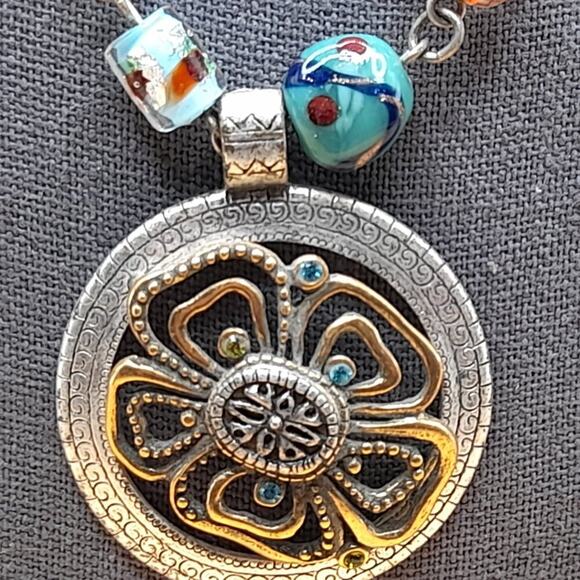 Chico's Lamp-work Glass Pendant Necklace, 20" - Picture 3 of 14